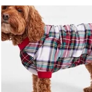 Size Medium Fleece Christmas Pet Pajamas Red And White Plaid